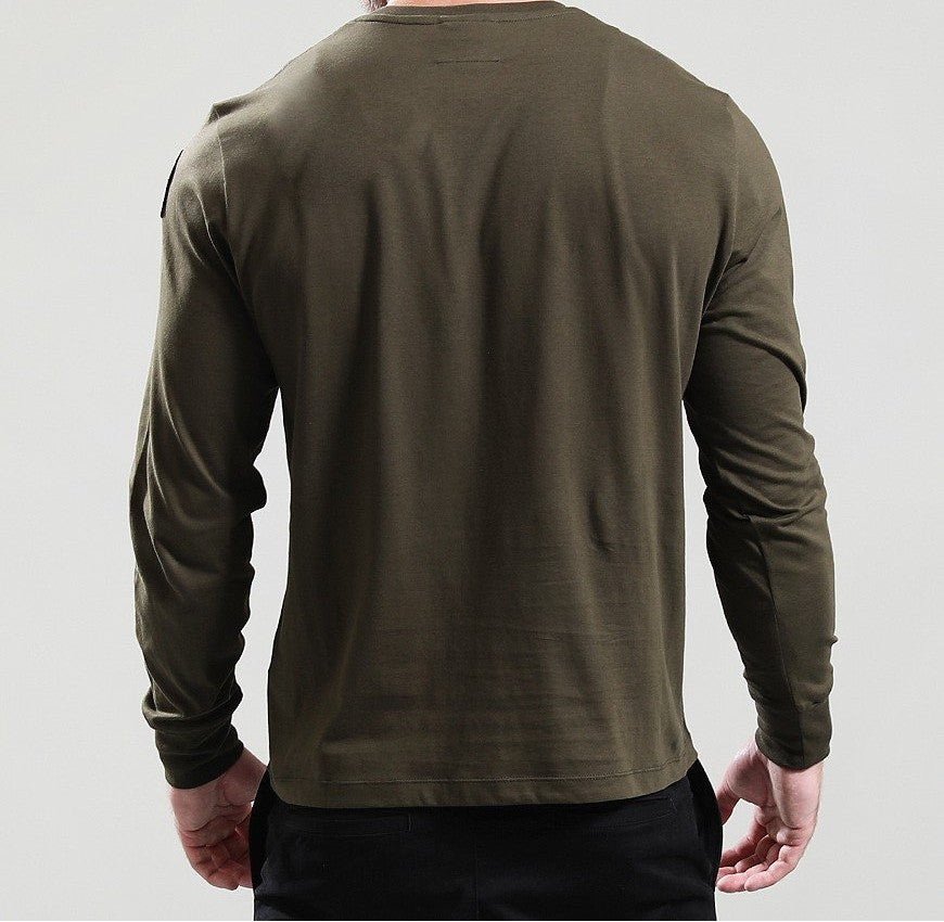 PARAJUMPERS LONG SLEEVE COTTON T-SHIRT DEEP MOSS GREEN LARGE RRP £80 BNWT