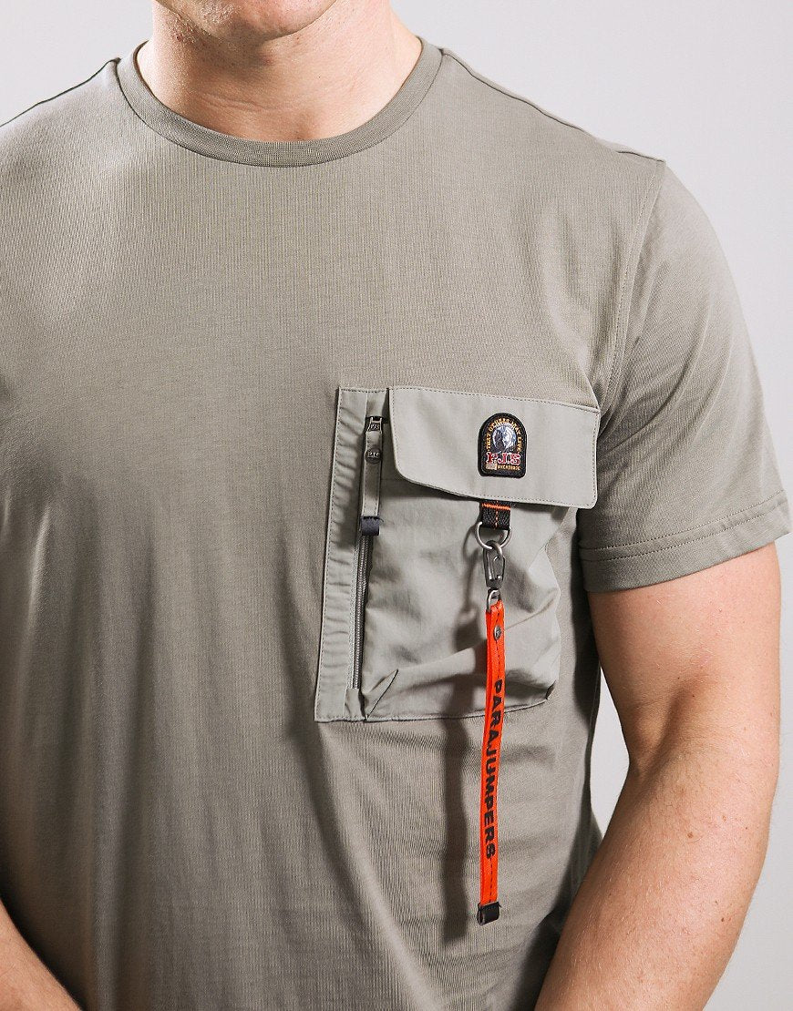 PARAJUMPERS MOJAVE PATCH LOGO POCKET T-SHIRT NOWHERE BEIGE M RRP £105 BNWT