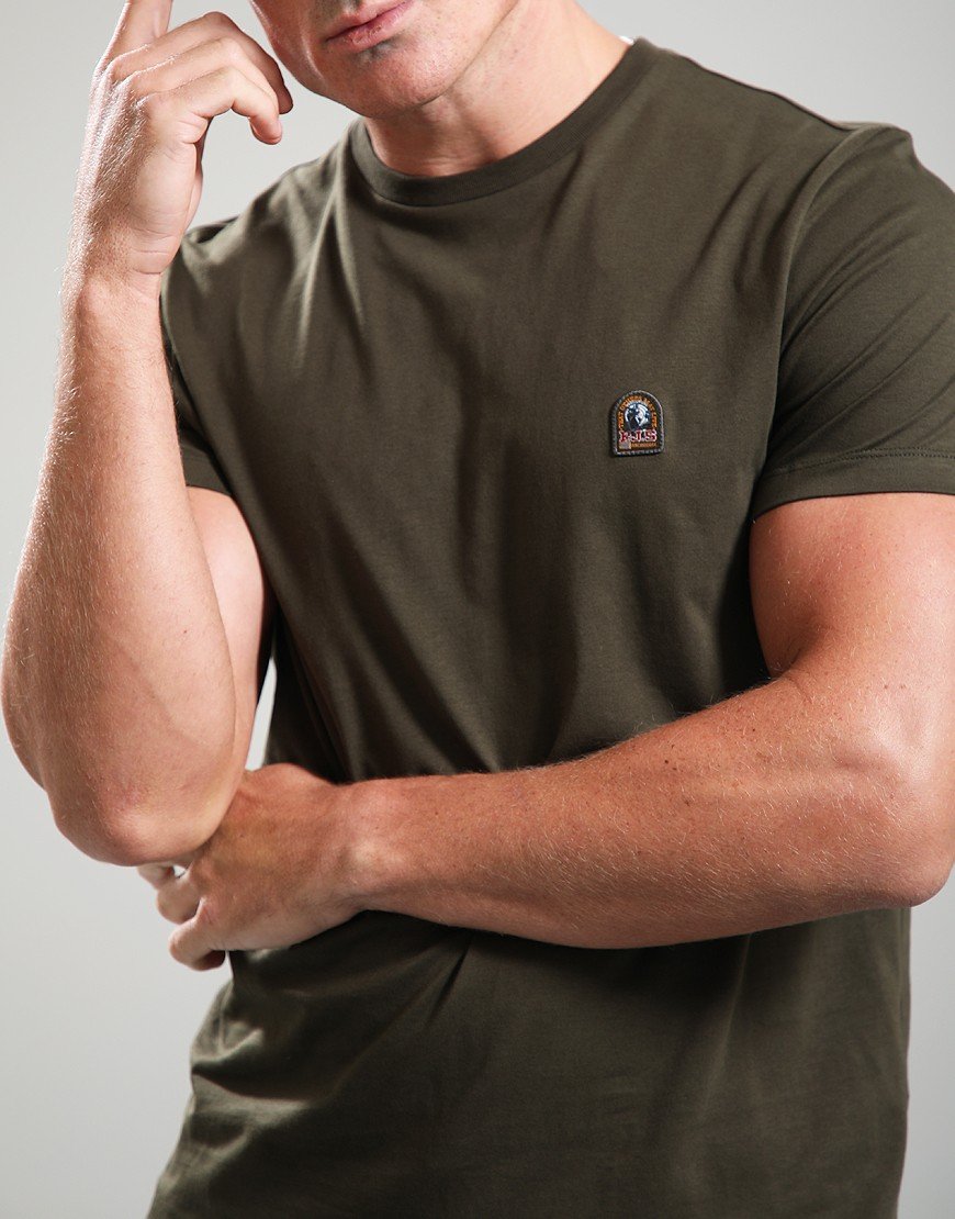 PARAJUMPERS PATCH LOGO COTTON T-SHIRT DEEP MOSS GREEN 3XL RRP £70 BNWT