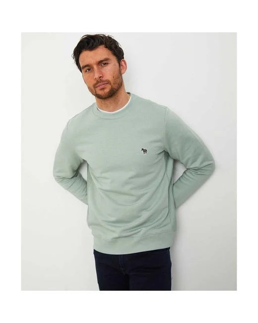 PAUL SMITH PS ZEBRA LOGO CREW NECK SWEATSHIRT PALE GREEN 2XL RRP £125 BNWT
