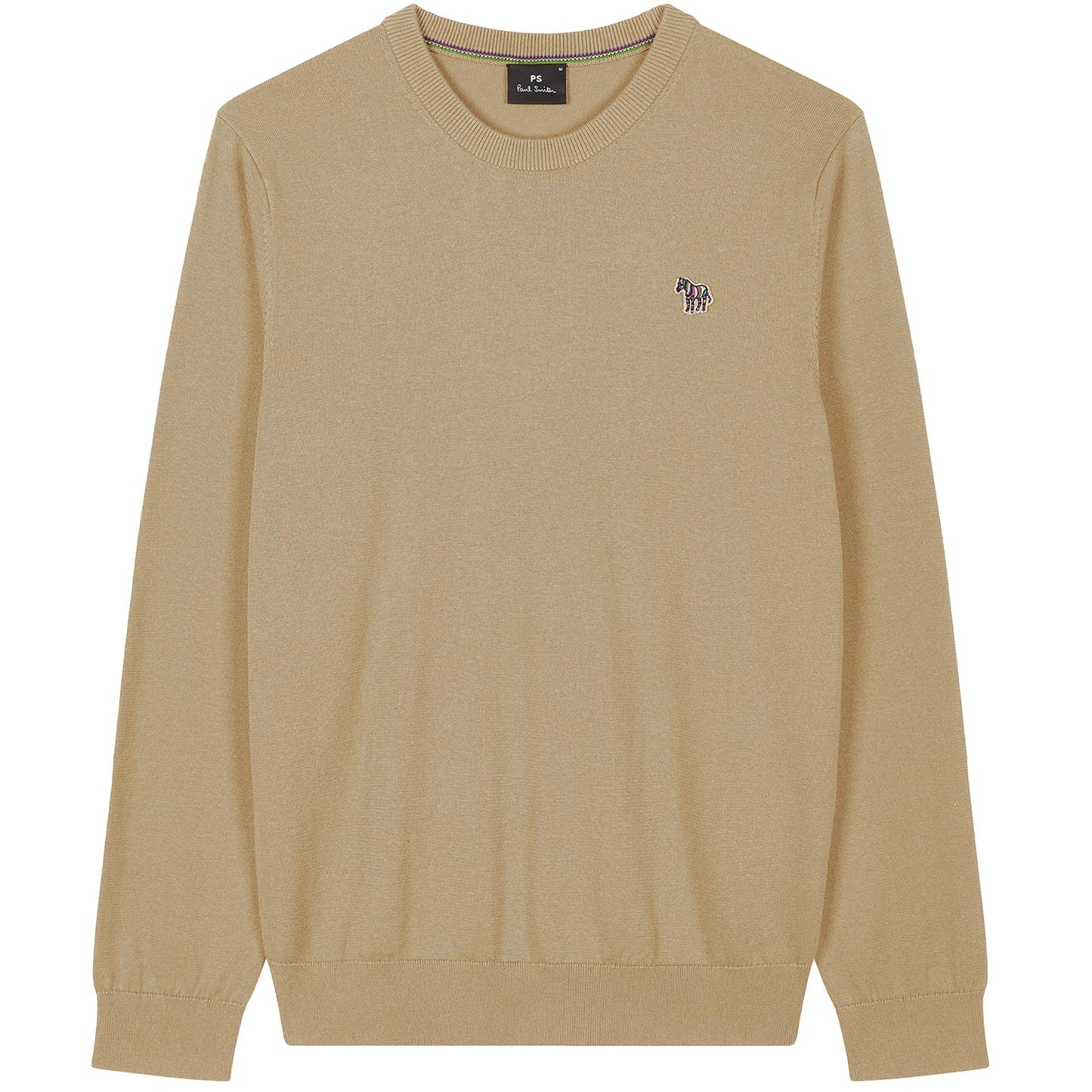 PAUL SMITH ORGANIC COTTON CREW NECK ZEBRA LOGO JUMPER BEIGE RRP £125 BNWT