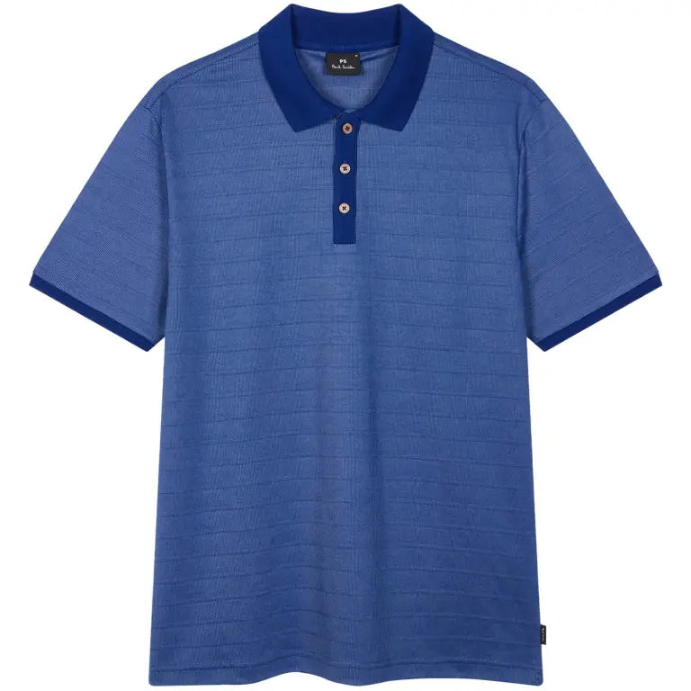 PAUL SMITH PS TEXTURED COTTON POLO SHIRT COBALT BLUE MEDIUM RRP £125 BNWT