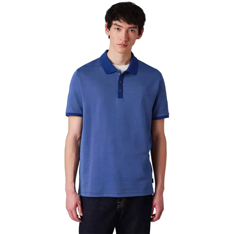 PAUL SMITH PS TEXTURED COTTON POLO SHIRT COBALT BLUE MEDIUM RRP £125 BNWT