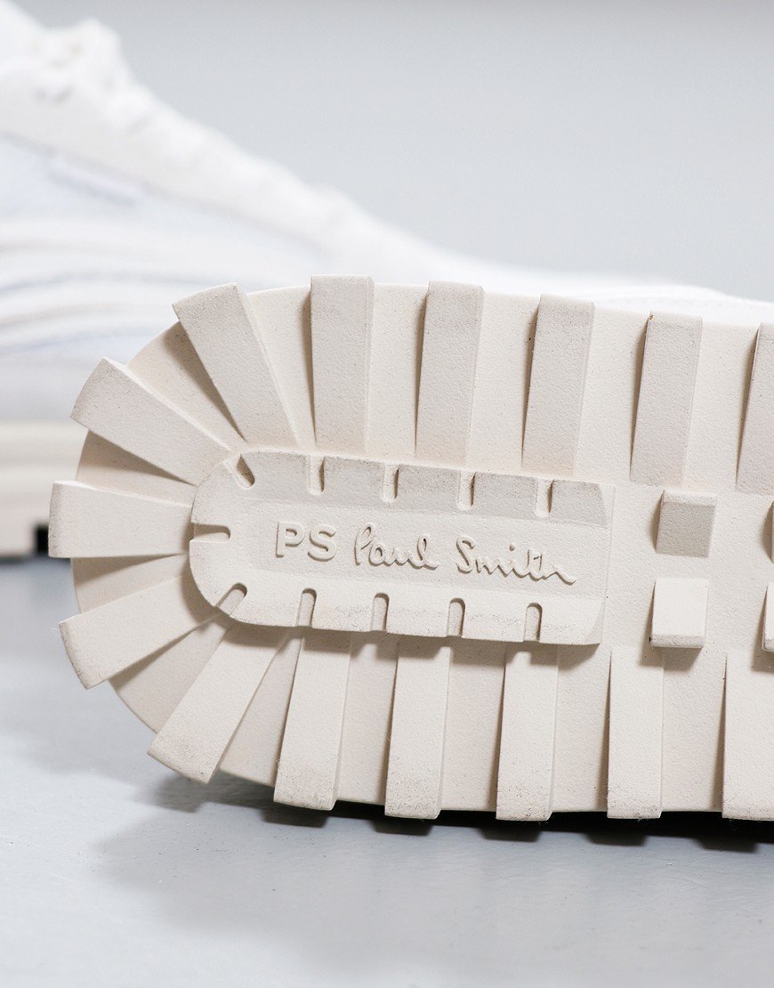 PAUL SMITH PS MARINO MIXED MEDIA LOW TOP TRAINERS WHITE RRP £195 BNIB