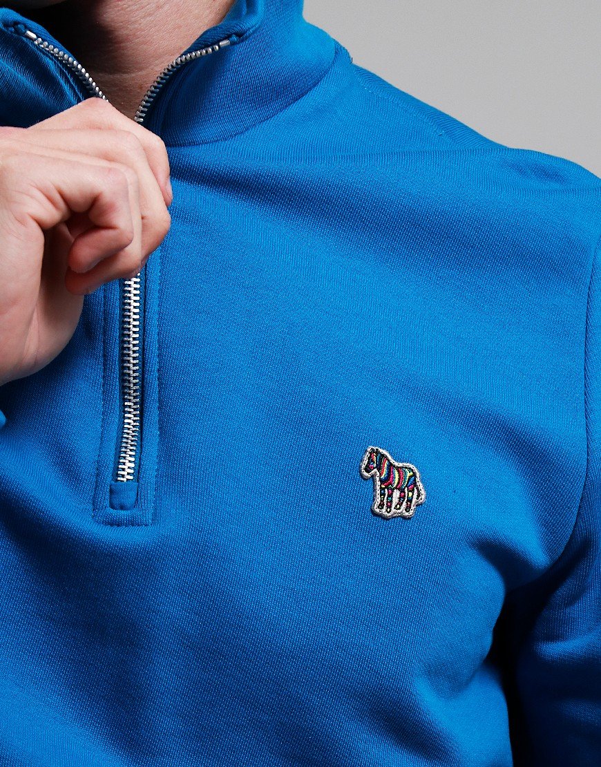 PAUL SMITH PS COTTON FLEECE QUARTER ZIP SWEATSHIRT PETROL GREEN 2XL RRP £135 NEW