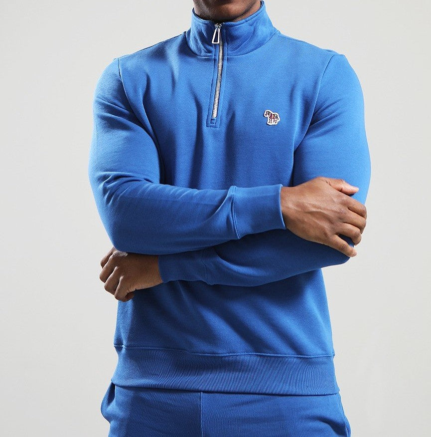 PAUL SMITH PS COTTON FLEECE QUARTER ZIP SWEATSHIRT PETROL BLUE 2XL RRP £135 BNWT