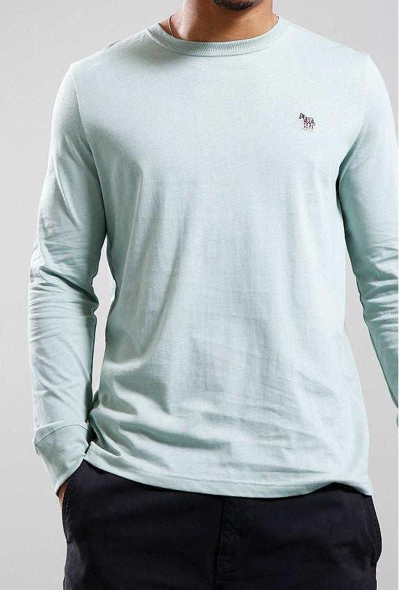 PAUL SMITH ZEBRA LOGO LONG SLEEVE LOGO COTTON T-SHIRT GREEN RRP £70 BNWT