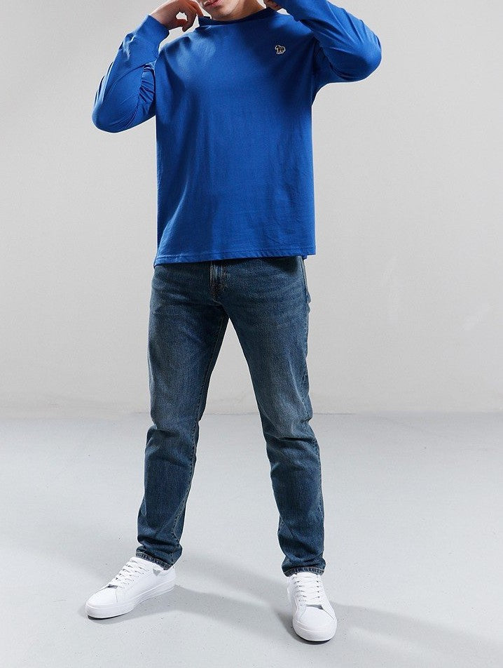 PAUL SMITH ZEBRA LOGO LONG SLEEVE LOGO COTTON T-SHIRT PETROL BLUE RRP £70 BNWT