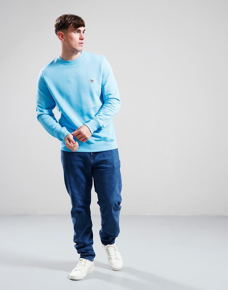 PAUL SMITH PS CREW NECK ZEBRA LOGO SWEATSHIRT TURQUIOSE BLUE RRP £120 BNWT