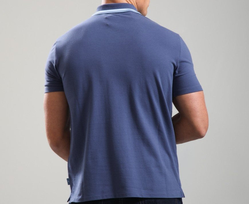 PAUL SMITH PS HALF ZIP ORGANIC COTTON POLO SHIRT BLUE 2XL RRP £100 BNWT