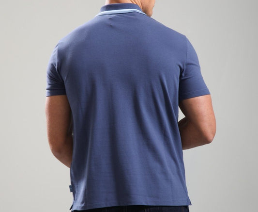 PAUL SMITH PS HALF ZIP ORGANIC COTTON POLO SHIRT BLUE 2XL RRP £100 BNWT
