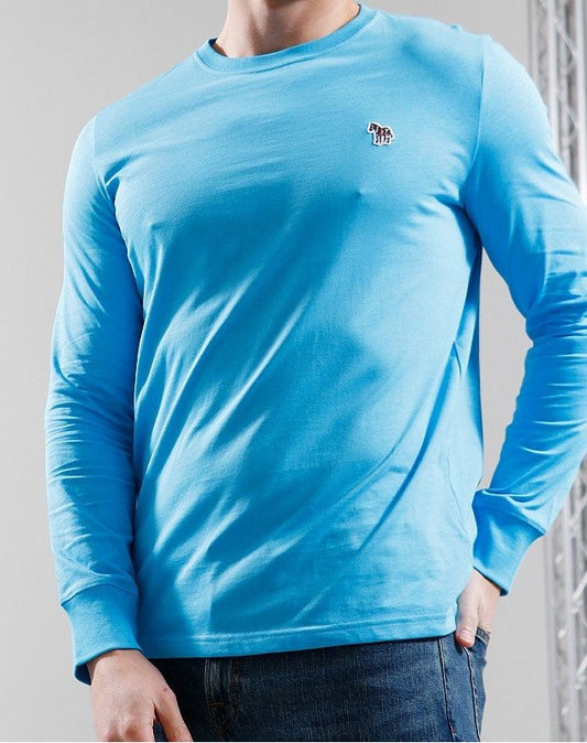 PAUL SMITH ZEBRA LOGO LONG SLEEVE LOGO COTTON T-SHIRT TURQUOISE RRP £70 BNWT