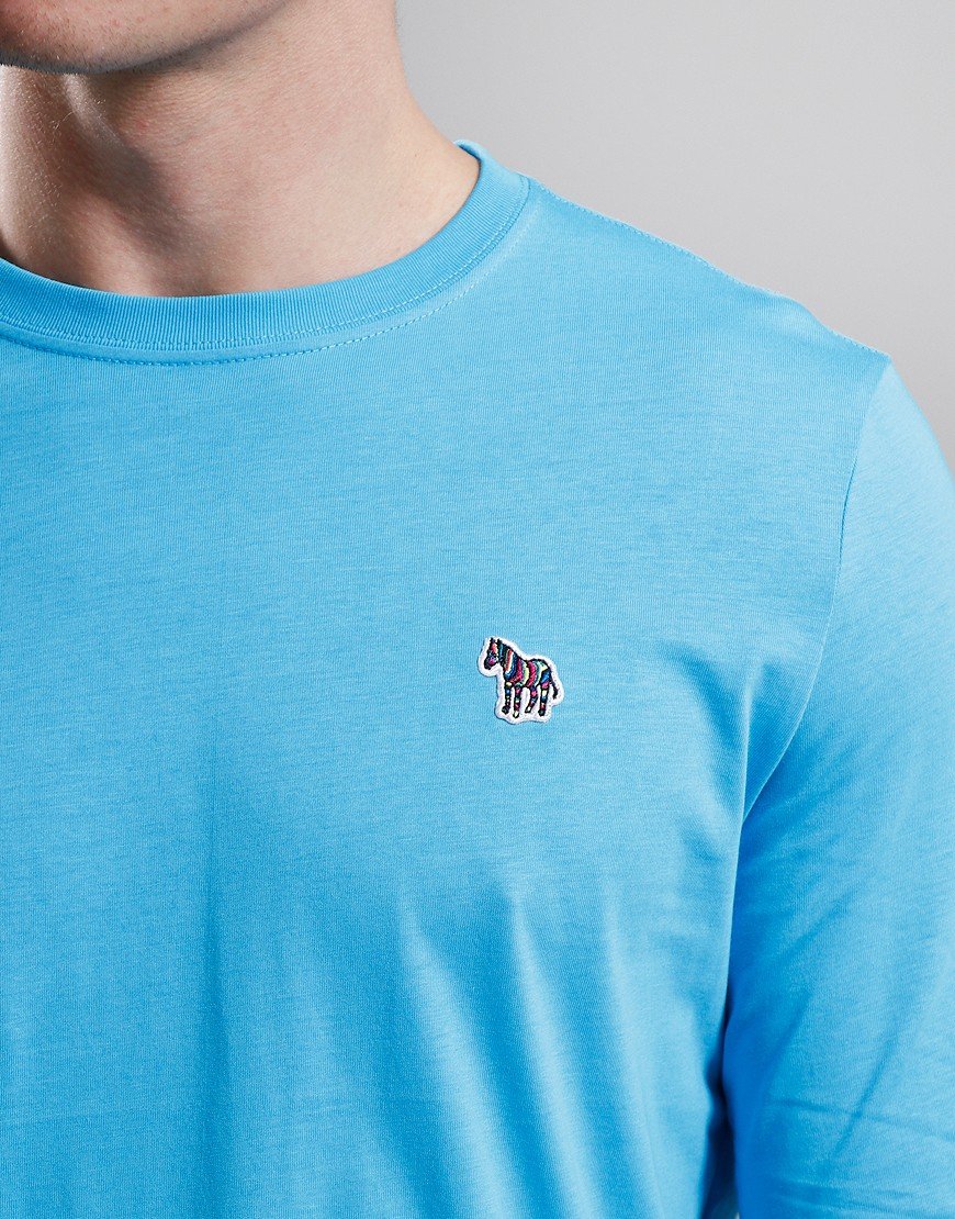 PAUL SMITH ZEBRA LOGO LONG SLEEVE LOGO COTTON T-SHIRT TURQUOISE RRP £70 BNWT