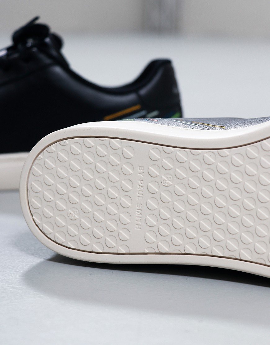 PAUL SMITH PS REX EMBROIDERY LEATHER TRAINERS BLACK SIZE UK 8 RRP £245 BNIB