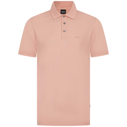 HUGO BOSS PRESS 55 STRETCHY COTTON POLO SHIRT OPEN PINK RRP £119 BNWT