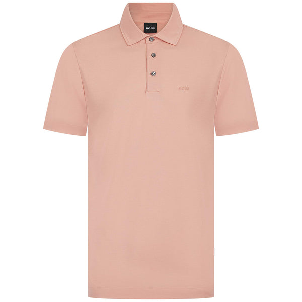 HUGO BOSS PRESS 55 STRETCHY COTTON POLO SHIRT OPEN PINK RRP £119 BNWT