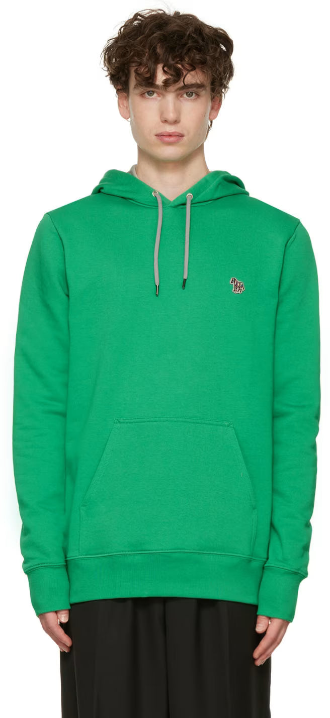 PAUL SMITH PS COTTON FLEECE HOODED SWEATSHIRT HOODIE GREEN 2XL RRP £150 BNWT