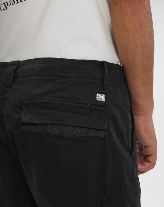 C.P. COMPANY 124A STRETCH SATEEN LENS CARGO PANTS BLACK IT56 3XL RRP £280 BNWT