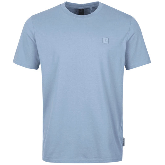 MOOSE KNUCKLES DULUTH PIQUE COTTON T-SHIRT SEA BLUE RRP £85 BNWT