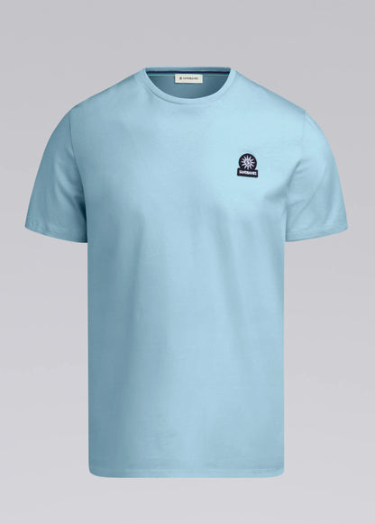 SANDBANKS BADGE LOGO SLIM FIT T-SHIRT CRYSTAL BLUE RRP £85 BNWT