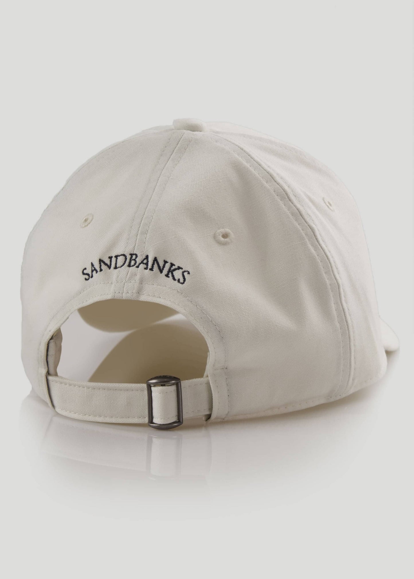 SANDBANKS COTTON BADGE LOGO BASEBALL CAP STONE RRP £90 BNWT