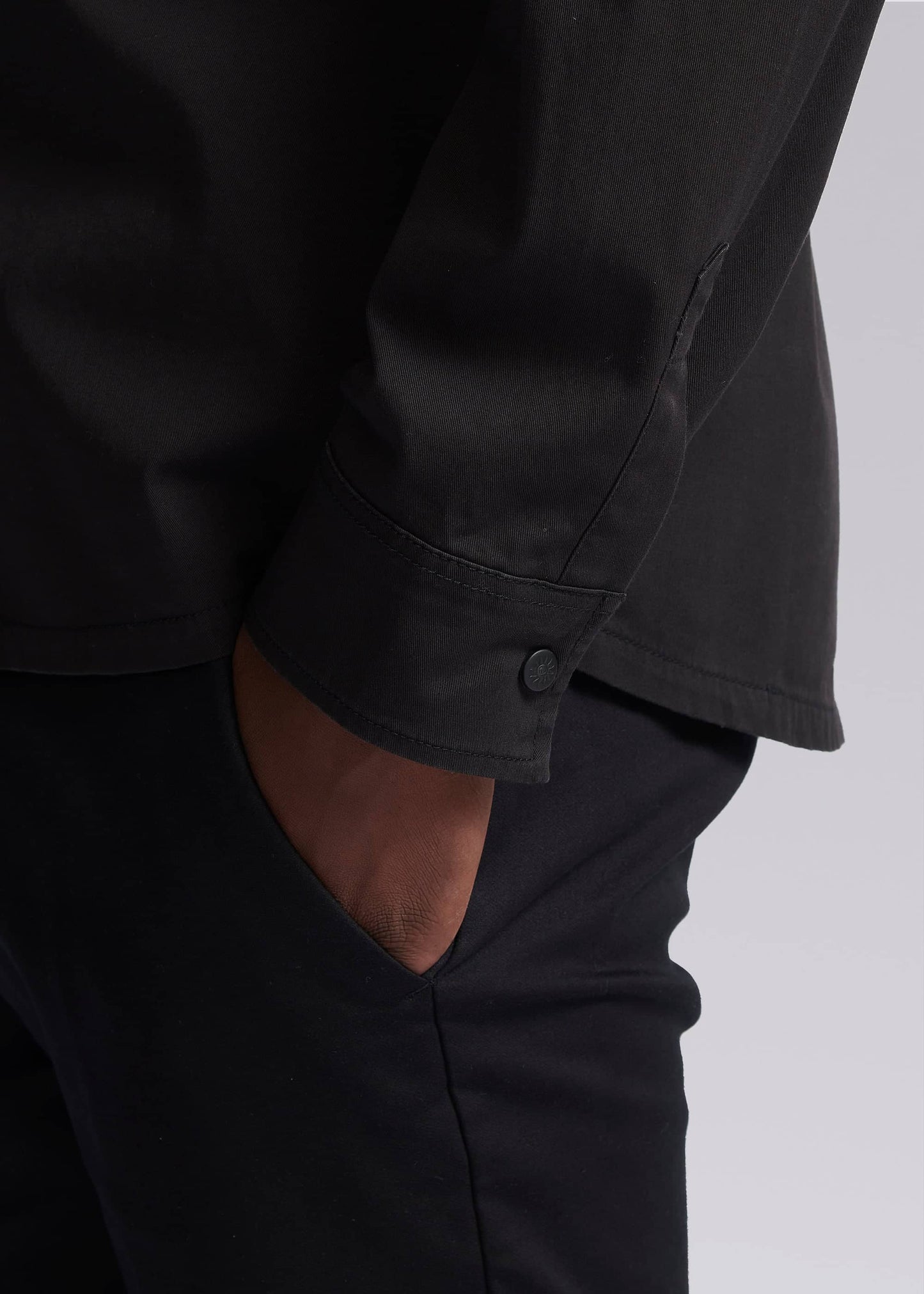 SANDBANKS GABERDINE COTTON ZIP UP OVERSHIRT JACKET BLACK 2XL RRP £245 BNWT