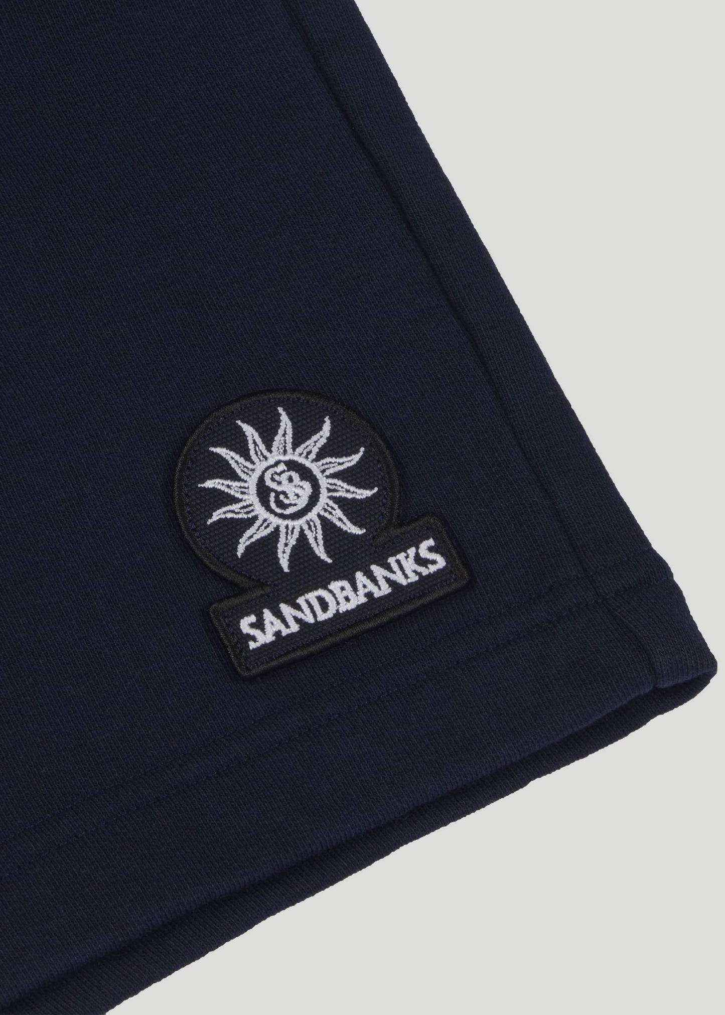 SANDBANKS BADGE LOGO SWEATSHORTS NAVY BLUE RRP £125 BNWT