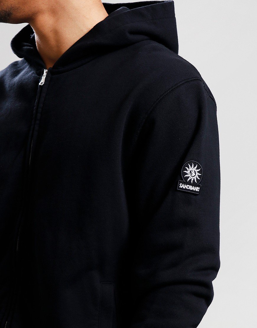 SANDBANKS COTTON FLEECE ZIPPED HOODED HOODIE SWEATSHIRT BLACK 3XL RRP £225 BNWT