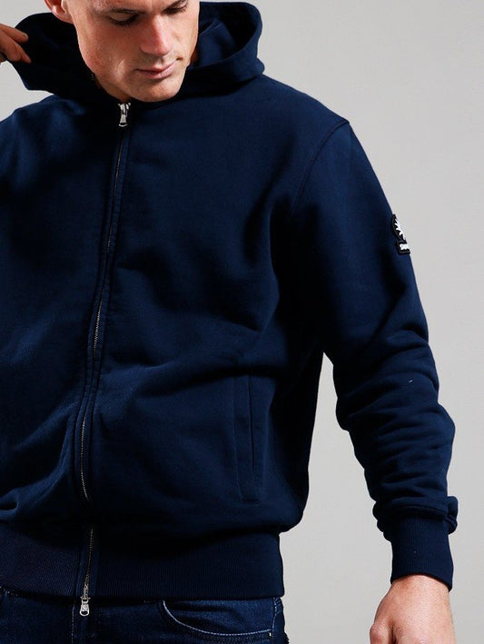 SANDBANKS COTTON FLEECE ZIPPED HOODED HOODIE SWEATSHIRT NAVY RRP £225 BNWT