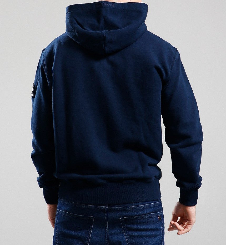 SANDBANKS COTTON FLEECE ZIPPED HOODED HOODIE SWEATSHIRT NAVY RRP £225 BNWT