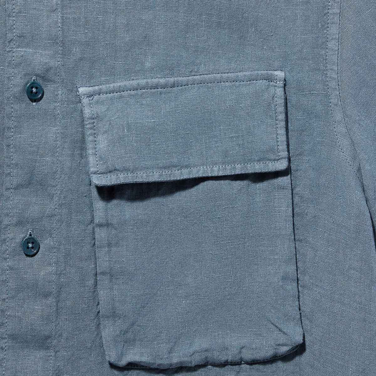 BELSTAFF SCALE LINEN SHORT SLEEVE SHIRT BLUE FLINT LARGE RRP £135 BNWT