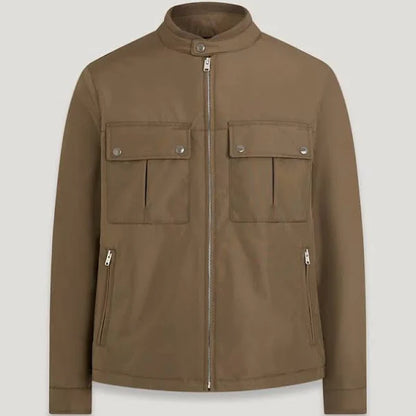 BELSTAFF DRILL NYLON LIGHTWEIGHT BIKER JACKET CLAY BROWN UK46 3XL RRP £350 BNWT