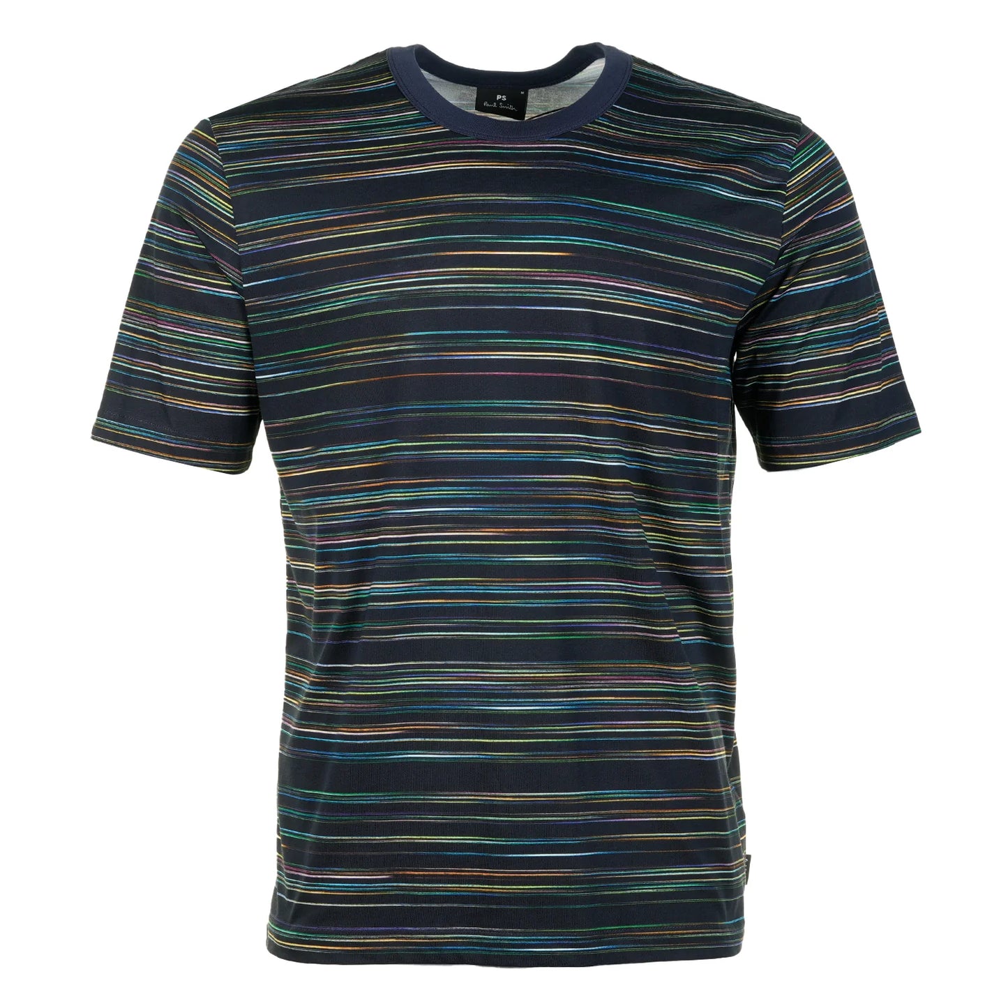 PAUL SMITH PS MULTI COLOUR STRIPE ORGANIC COTTON T-SHIRT NAVY XL RRP £90 BNWT