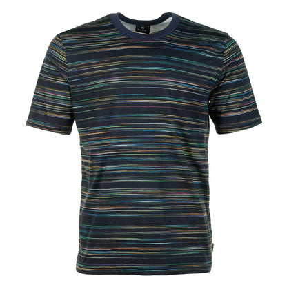 PAUL SMITH PS MULTI COLOUR STRIPE ORGANIC COTTON T-SHIRT NAVY XL RRP £90 BNWT