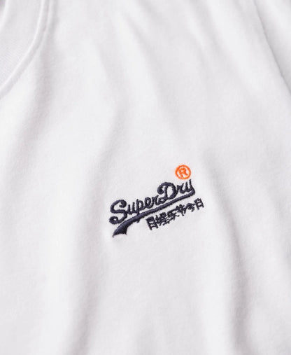 SUPERDRY ESSENTIAL CONTRAST EMBLEM T-SHIRT OPTIC WHITE SLIM FIT L BNWT