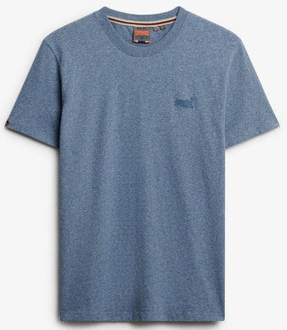 SUPERDRY ESSENTIAL LOGO EMBLEM T-SHIRT BAY BLUE MARL SLIM FIT L BNWT