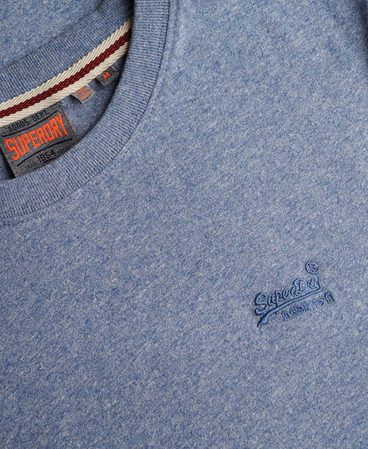 SUPERDRY ESSENTIAL LOGO EMBLEM T-SHIRT BAY BLUE MARL SLIM FIT L BNWT