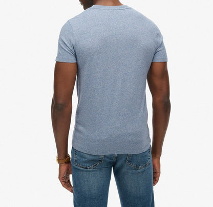 SUPERDRY ESSENTIAL LOGO EMBLEM T-SHIRT BAY BLUE MARL SLIM FIT L BNWT
