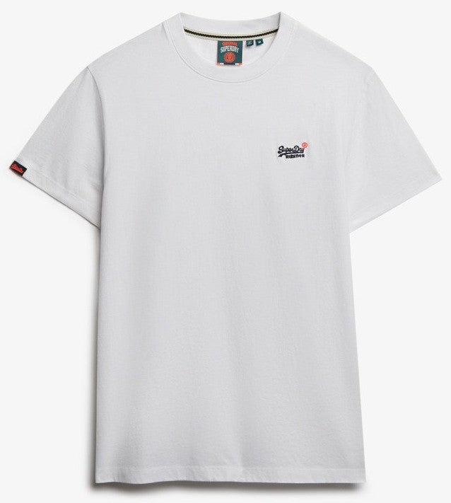 SUPERDRY ESSENTIAL CONTRAST EMBLEM T-SHIRT OPTIC WHITE SLIM FIT L BNWT