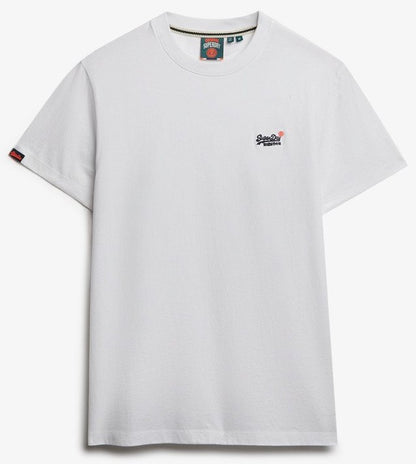 SUPERDRY ESSENTIAL CONTRAST EMBLEM T-SHIRT OPTIC WHITE SLIM FIT L BNWT