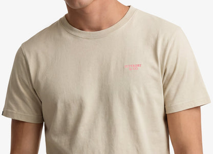 SUPERDRY ESSENTIAL STACKED LOGO EMBLEM T-SHIRT BIRCH/NEON PINK SLIM FIT L BNWT
