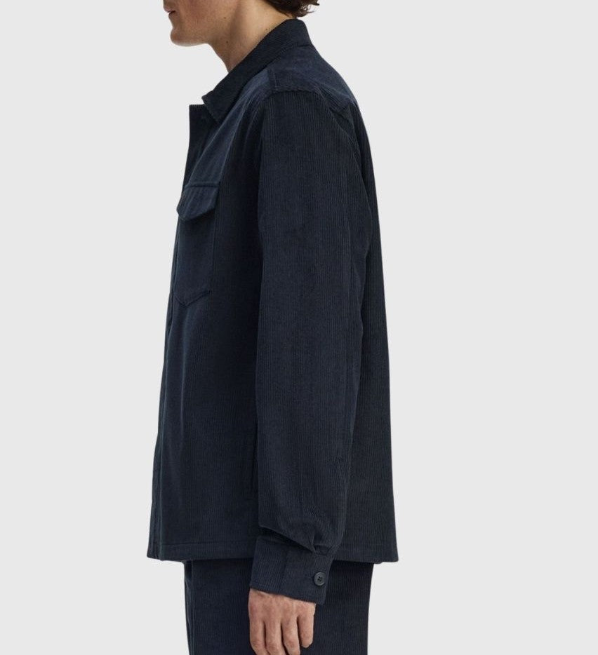 FRED PERRY CORDUROY OVERSHIRT JACKET NAVY BLUE LARGE RRP £160 BNWT