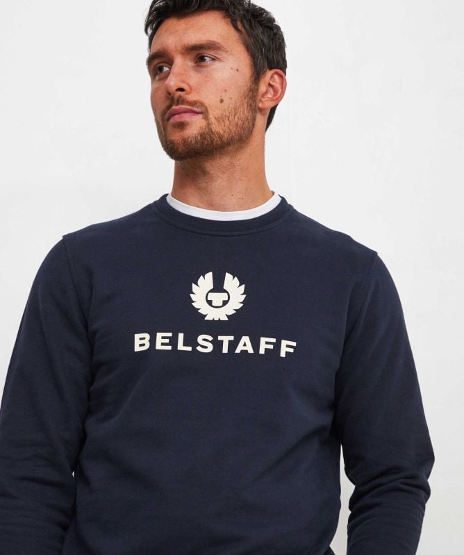 BELSTAFF SIGNATURE CREW NECK SWEATSHIRT JUMPER IN DARK INK RRP £130 BNWT