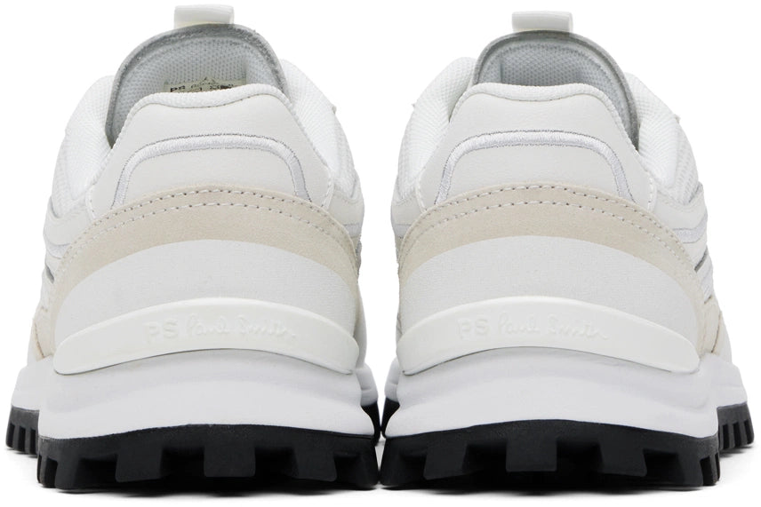 PAUL SMITH PS MARINO MIXED MEDIA LOW TOP TRAINERS WHITE RRP £195 BNIB