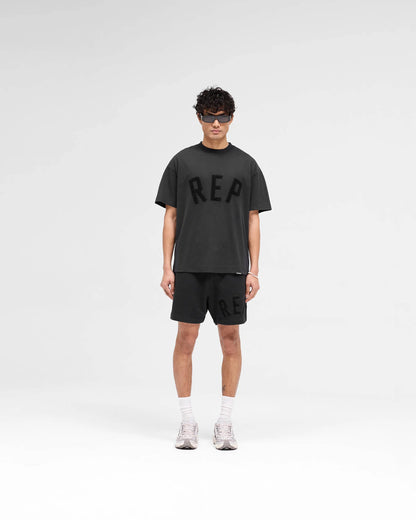 REPRESENT REP APPLIQUE COTTON T-SHIRT JET BLACK RELAXED FIT 2XL RRP £100 BNWT