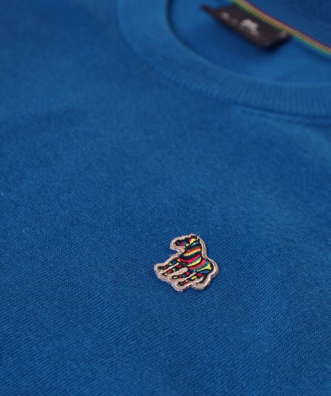 PAUL SMITH ORGANIC COTTON CREW NECK ZEBRA LOGO JUMPER BLUE RRP £125 BNWT